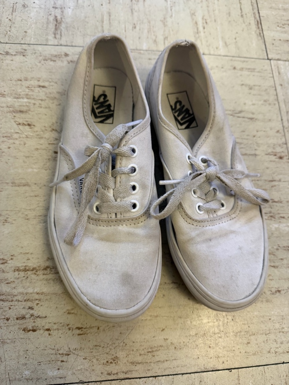Vans White Canvas Low-Top Lace-Up Sneakers